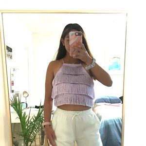 Forever 21 purple fringe top
